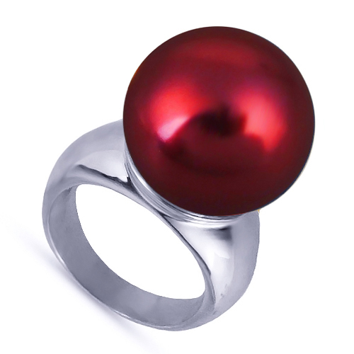 Кольцо (Майорка 16мм малиновая; покрытие родий)