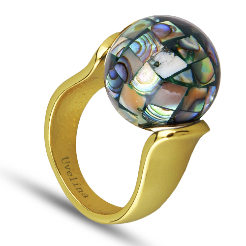 Кольцо (гелиотис 16мм; покрытие золото)