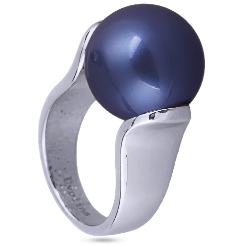 Кольцо (Майорка 16мм черничная; покрытие родий)