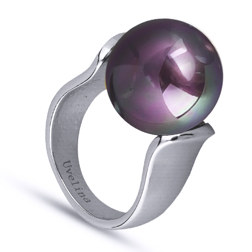 Кольцо (Майорка 16мм бургунди хамелеон; покрытие родий)