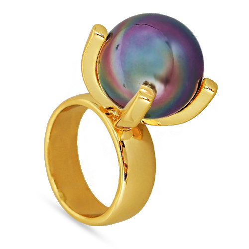 Кольцо (Майорка 16мм бургунди хамелеон; покрытие золото)