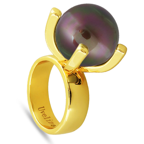 Кольцо (Майорка 16мм шоколад; покрытие золото)