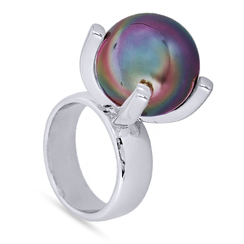 Кольцо (Майорка 16мм бургунди хамелеон; покрытие родий)