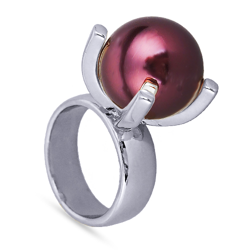 Кольцо (Майорка 16мм бургунди; покрытие родий)