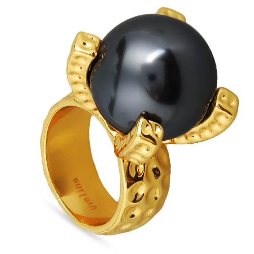 Кольцо (Майорка 18 мм темно-серая; покрытие золото)