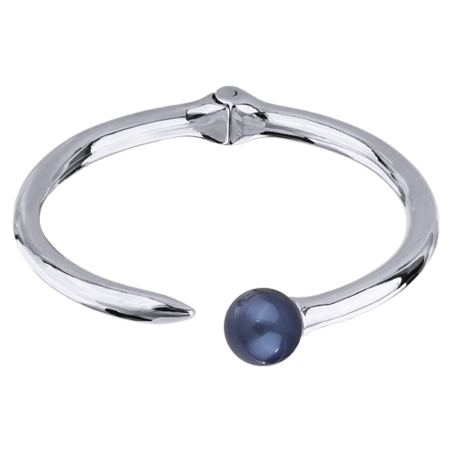 Браслет Гвоздь (Майорка черничная 12мм; покрытие родий)