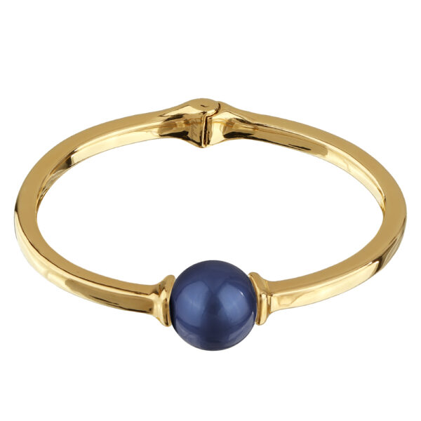 Браслет (Майорка черничная 16мм; покрытие золото)