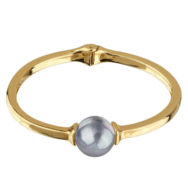 Браслет (Майорка серо-голубая 16мм; покрытие золото)