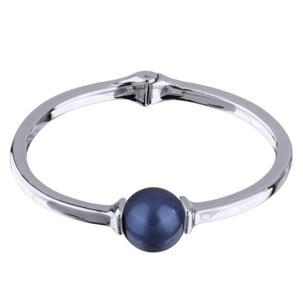 Браслет (Майорка черничная 16мм; покрытие родий)