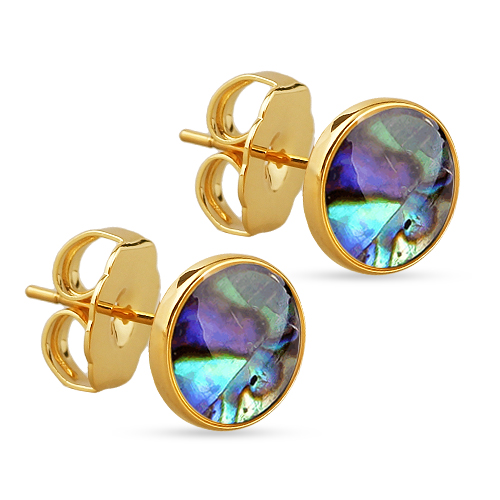 Пусеты Амфитрита (гелиотис 10мм; покрытие золото)