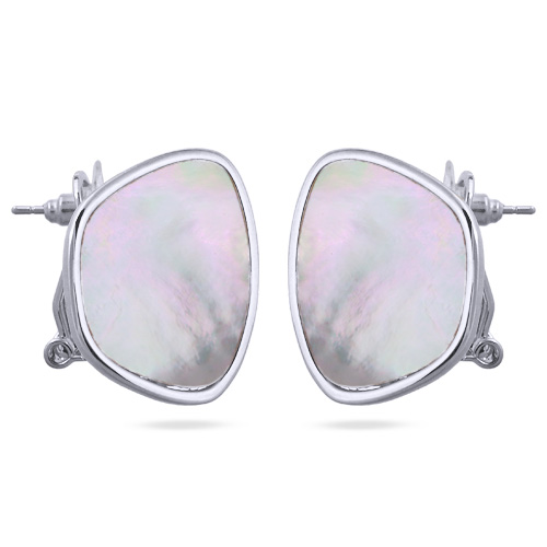 Серьги Амфитрита (перламутр; покрытие родий)