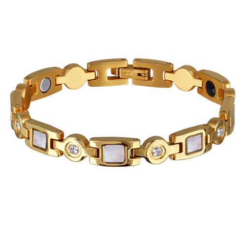 Браслет Амфитрита (перламутр; покрытие золото) 18-21см