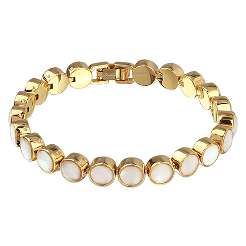 Браслет Амфитрита (перламутр 6мм; покрытие золото) 18-20см