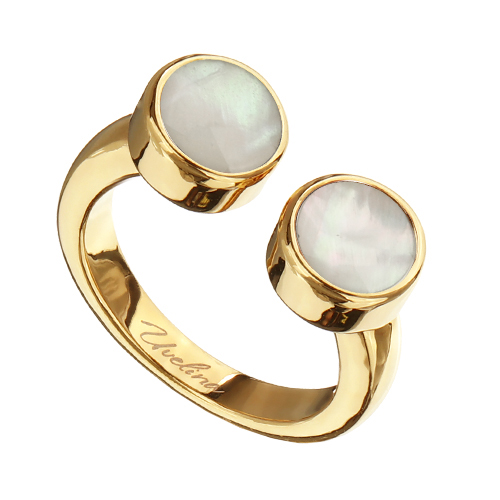 Кольцо Амфитрита (перламутр 6мм; покрытие золото)