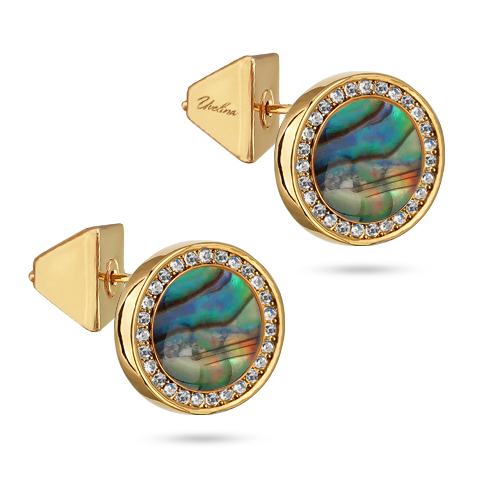 Пусеты Амфитрита (гелиотис 11мм; покрытие золото)