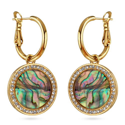 Серьги Амфитрита (гелиотис 15мм; покрытие золото)