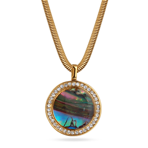 Кулон Амфитрита (гелиотис 15мм; покрытие золото) 45-50см