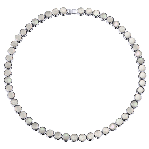 Колье Амфитрита (перламутр 6мм; покрытие родий) 40-45см