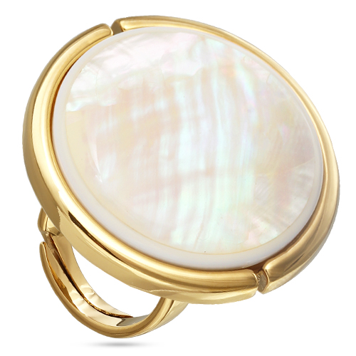 Кольцо Амфитрита (перламутр 35мм белый; покрытие золото)
