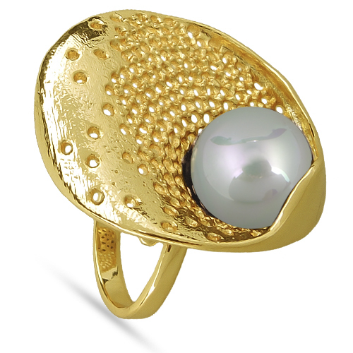 Кольцо (Майорка 14мм мята; покрытие золото)