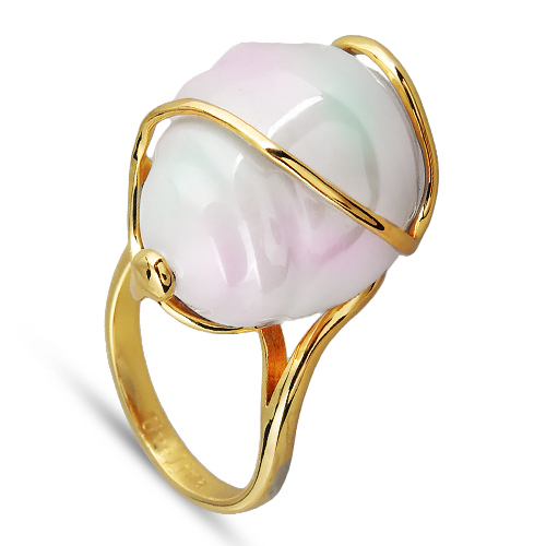 Кольцо (Майорка 18 мм белая; покрытие золото)