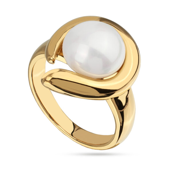 Кольцо Знаки (Майорка белая 12мм; покрытие золото)