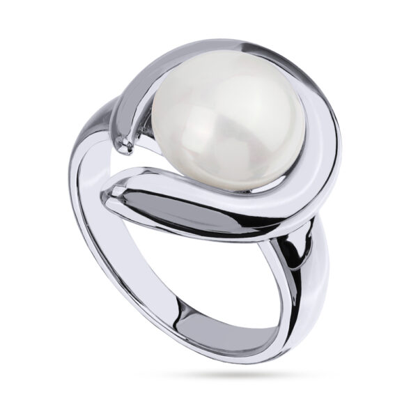 Кольцо Знаки (Майорка белая 12мм; покрытие родий)