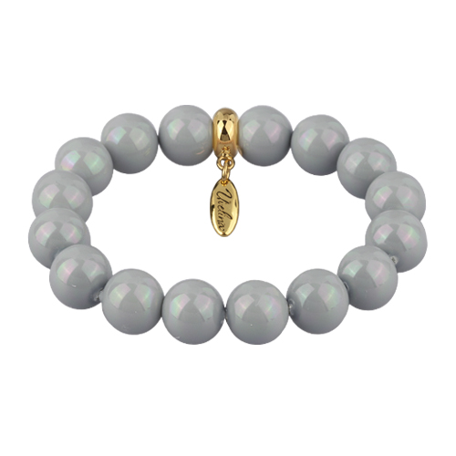 Браслет (Майорка 12мм голубая; покрытие золото)