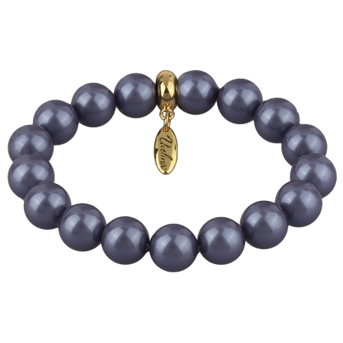 Браслет (Майорка 12мм черничная; покрытие золото)