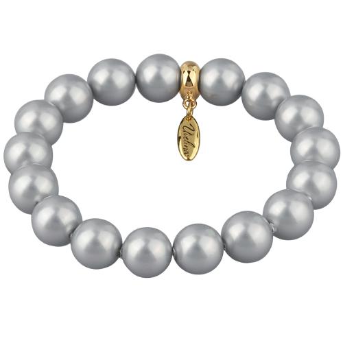 Браслет (Майорка 12мм серо-голубая; покрытие золото)