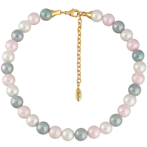 Бусы (Майорка 12мм микс; покрытие золото) 38-45см