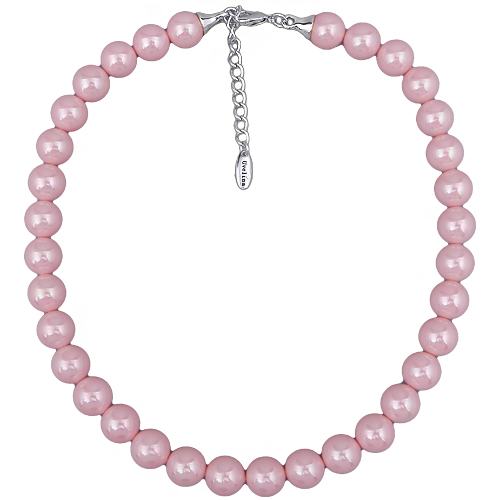 Бусы (Майорка 12мм розовая; покрытие родий) 38-45см