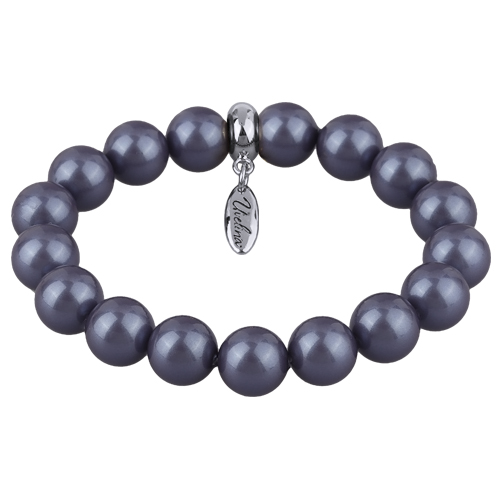 Браслет (Майорка 12мм черничная; покрытие родий)