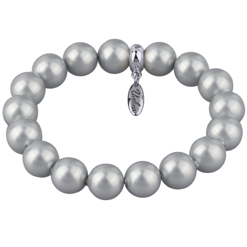 Браслет (Майорка 12мм серо-голубая; покрытие родий)