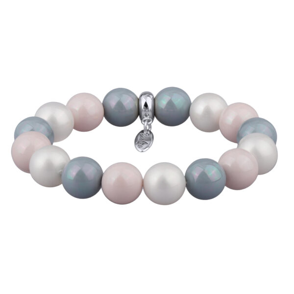 Браслет (Майорка 12мм белая, розовая, голубая; покрытие родий)
