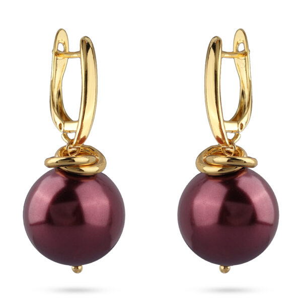 Серьги (Майорка 16мм бургунди; покрытие золото)