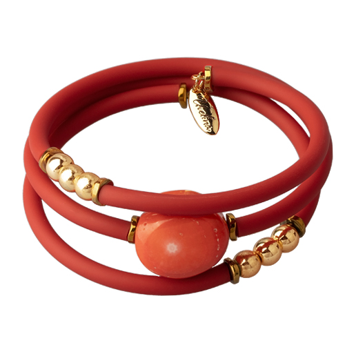 Браслет Гевея (коралл, каучук коралловый; покрытие золото)
