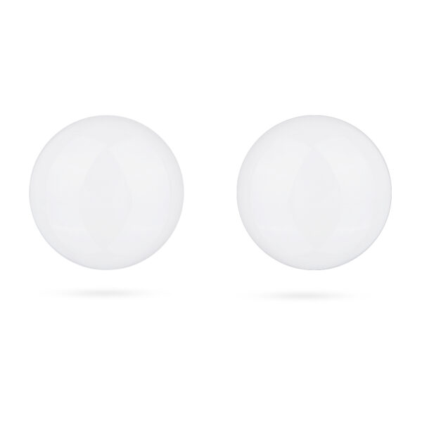 Пусеты (муранское стекло белое 10-12мм; покрытие родий)