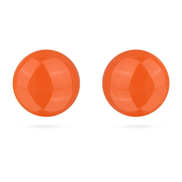 Пусеты (муранское стекло алое 10-12мм; покрытие родий)