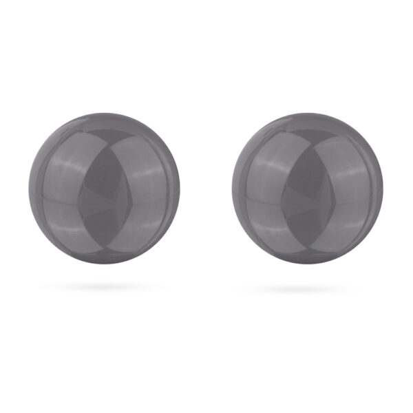 Пусеты (муранское стекло серое 10-12мм; покрытие родий)