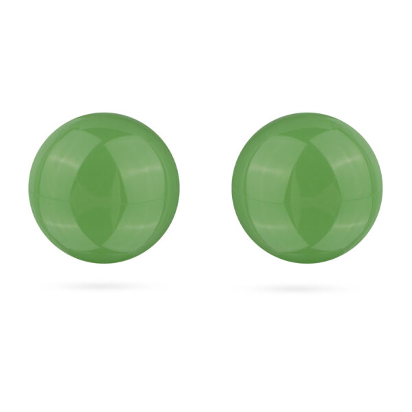 Пусеты (муранское стекло зеленое 10-12; покрытие родий)