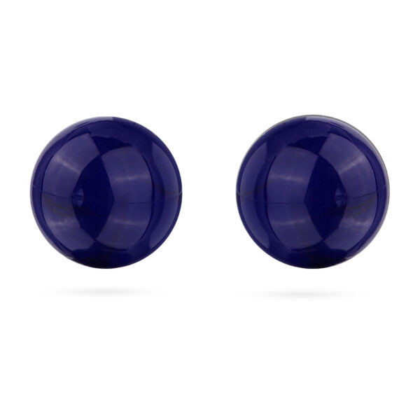 Пусеты (муранское стекло темно-синие 10-12мм; покрытие родий)