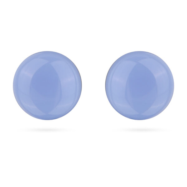 Пусеты (муранское стекло васильковое 10-12мм; покрытие родий)