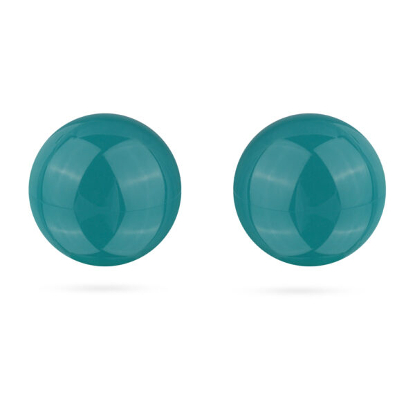 Пусеты (муранское стекло изумруд 10-12мм; покрытие родий)