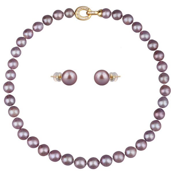 Комплект Эдисон мускат (жемчуг 9-11мм; покрытие золото) 45см