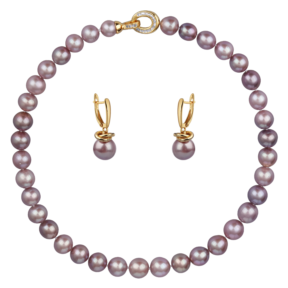 Комплект Эдисон мускат (жемчуг 10-12мм; покрытие золото) 45см