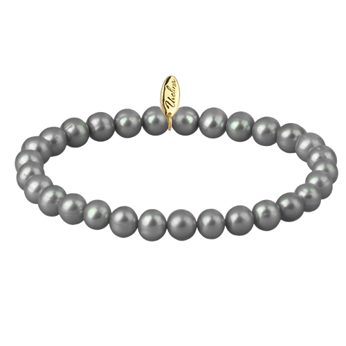 Браслет (жемчуг серо-голубой 7-8мм; покрытие золото)
