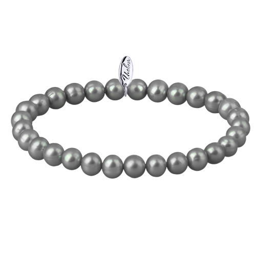 Браслет (жемчуг серо-голубой 7-8мм; покрытие родий)