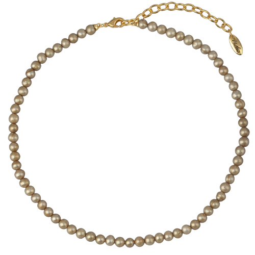 Колье (жемчуг шампань 5-6мм; покрытие золото) 35-42см