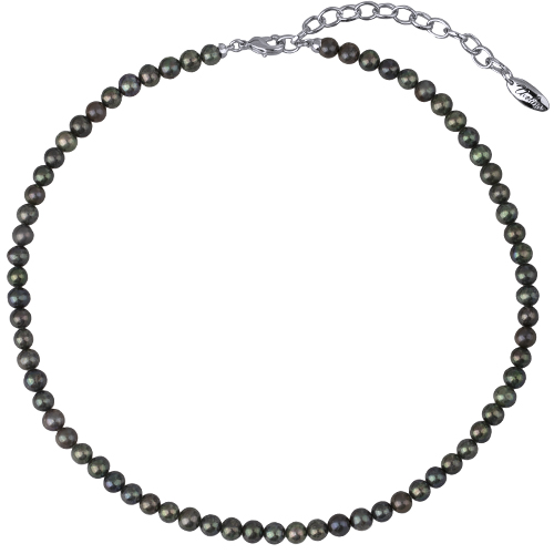 Колье (жемчуг бензиновый 5-6мм; покрытие родий) 38-45см